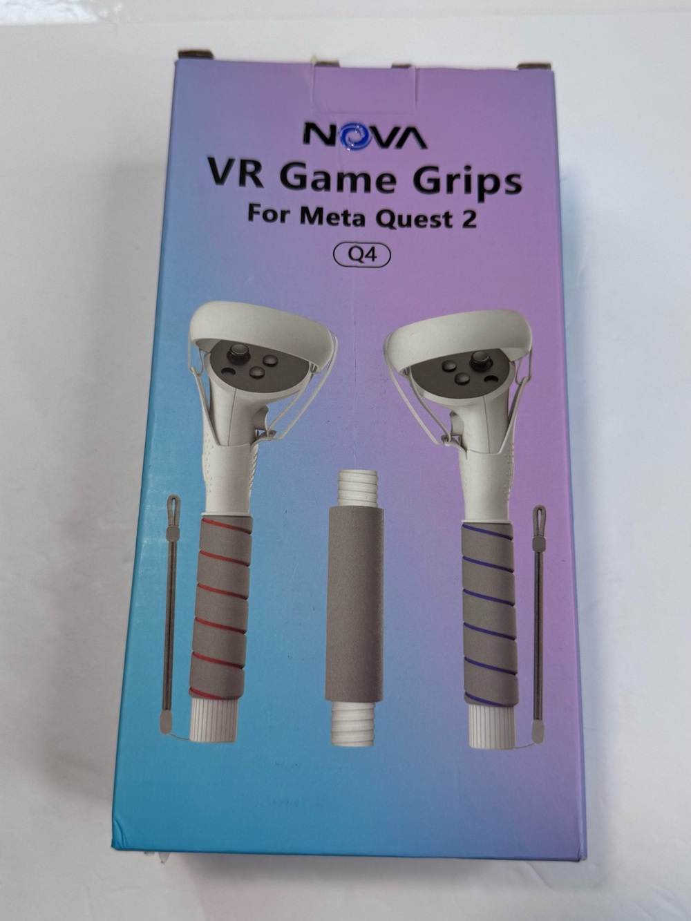 NOVA VR Game Grips Q4 for Meta Oculus Quest 2 Controllers Play Blue/Red/Gray